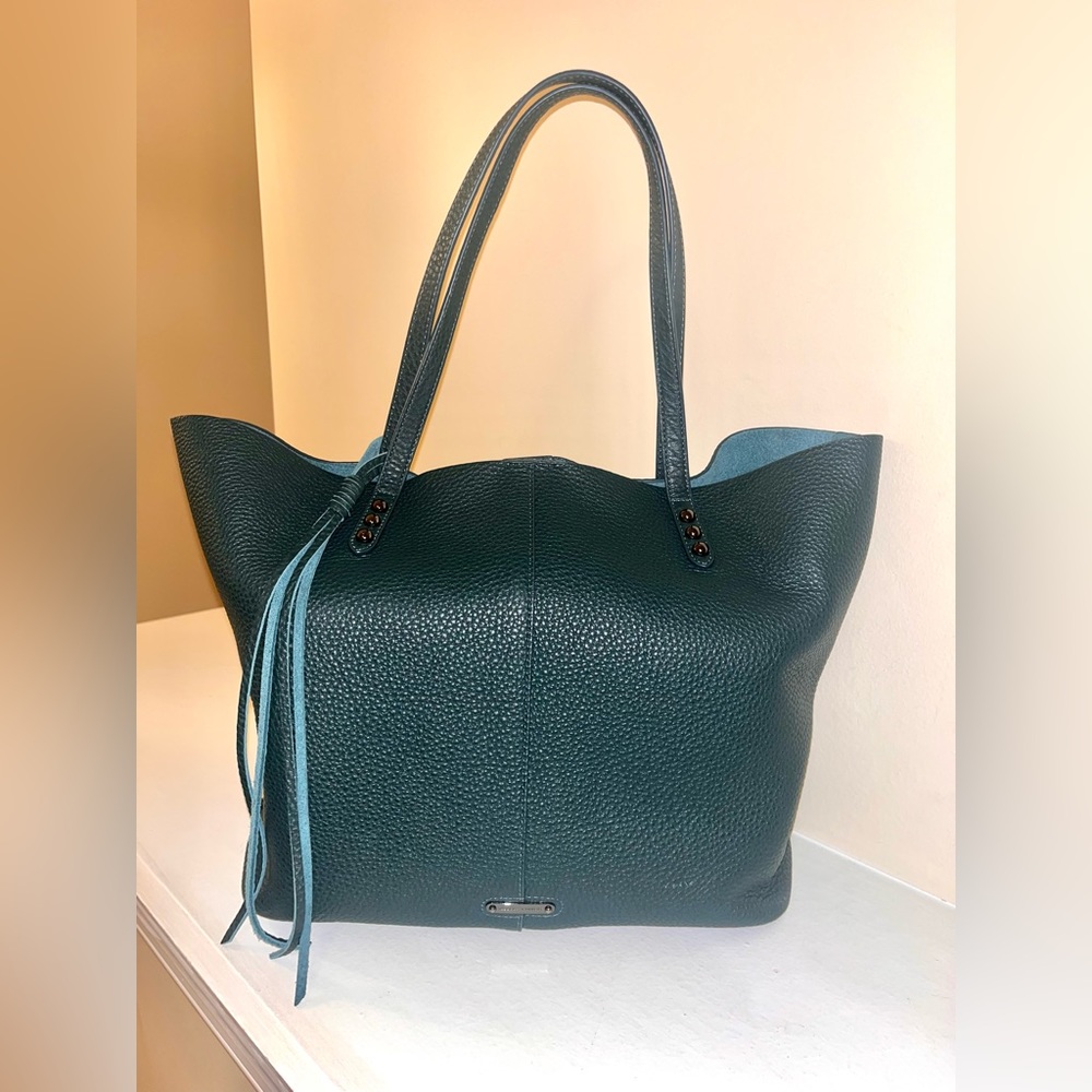 Rebecca Minkoff unlined large tote in dark green